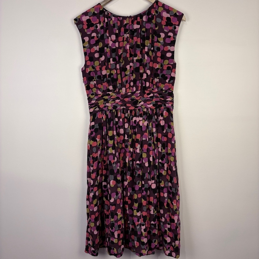 Boden Pink Purple Polka Dot Selina Midi Dress - Picture 3 of 11